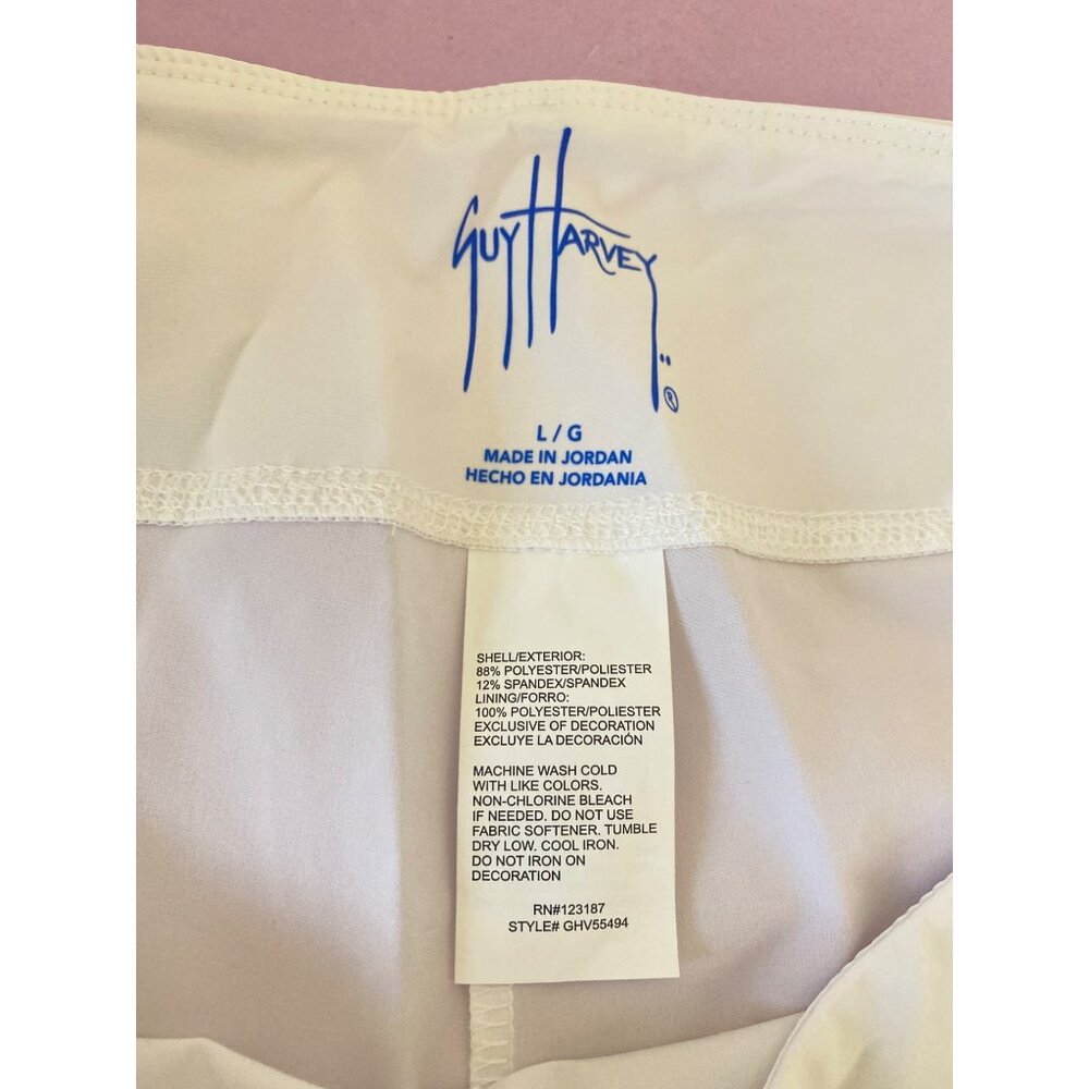 NWT Guy Harvey Women's Performance Bright White Shorts Size L 4-Way Stretch - Picture 5 of 5